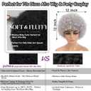 Short Kinky Curly Afro Wig with Bangs Glueless for Black Women Men 70s Disco Bouncy Fluffy Puff Synthetic Heat Resistant Natural Looking Hair for Party Cosplay Daily Use