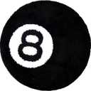 8 Ball Rug - 24 inch Black Round Carpet Billiard Pool 8 Ball Carpet, Non-Slip Flocking Floor Bath Mat for Living Room Decor, Alt Room Decor Soft Y2K Rug Hypebeast Doormat for Bedroom