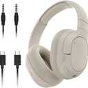 Belkin SoundForm Isolate Bluetooth Over-Ear Headphones - Hybrid Active Noise Cancelling Headphones - Wireless w/ 60H Playtime, Fast Charging & CloudCushion Ear Cups for Travel, Home, or Office - Sand