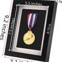 Coloch 2 Pack Medal Display Case, 6X 8 Wood Single Medal Display Frame Marathon Medal Storage Stand Decorative Badge Stand Box Glass Picture Frame for Marathon, Swimming, All Sports Medal (No Medal)