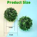 Hotop 2 Pcs 5 Inch Artificial Plant Topiary Ball 4 Layers Garden Spheres Boxwood Balls Artificial Topiaries Spheres Decorative Plants for Backyard, Balcony, Garden, Indoor Outdoor Decor(Green)