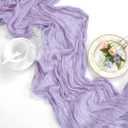 6 Pack Lilac Purple Table Runner 10ft Boho Gauze Fabric Cheesecloth Table Runner 35 x 120 Inch Rustic Sheer Runner for Holiday Baby Shower Home Dcor Party Wedding Decoration
