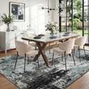 RELEANY Washable Area Rugs 8'x10' Non-Slip Modern Abstract Soft for Living Room Entryway Bedroom Nursery, Print Pattern, Blue Black Teal