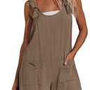 CUPSHE Women's Summer Sleeveless Overall Adjustable Loose Jumpsuit Beach Romper Travel Vacation Outfits with Pockets M