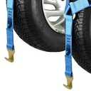 VULCAN Wheel Dolly Tire Harness with Flat Hooks - Bonnet Style - Classic Blue - 1,665 Pound Safe Working Load - 2 Pack