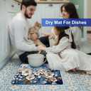3D Dish Drying Mat For Kitchen Counter Dish Mats Yellow Flower Dish Draining Mats Spring Summer Floral Dishes Pad Microfiber Absorbent Dish Drainer Rack Mat 16x20″ (Color H, 16x20 Inch)