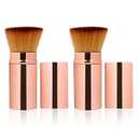 UNIMEIX Makeup Brush Sunscreen Applicator Brush Retractable Kabuki Blush Brush Foundation Brush for Liquid Makeup, Bronzer, Cream or Powder (Gold, Pack of 2)