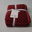 Levtex Home - Cross Stitch Velvet Red Quilt Set - Twin Quilt + One Standard Pillow Sham - Cross Stitched Pattern - Quilt Size (68x86in.) and Pillow Sham Size (26x20in.) - Reversible