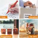 Acrylic Donation Box, 12" X 12" X 12" Ballot Suggestion Box with Lock & 2 Keys, Raffle Voting Box with Slot for School Conference Fundraising (Black)
