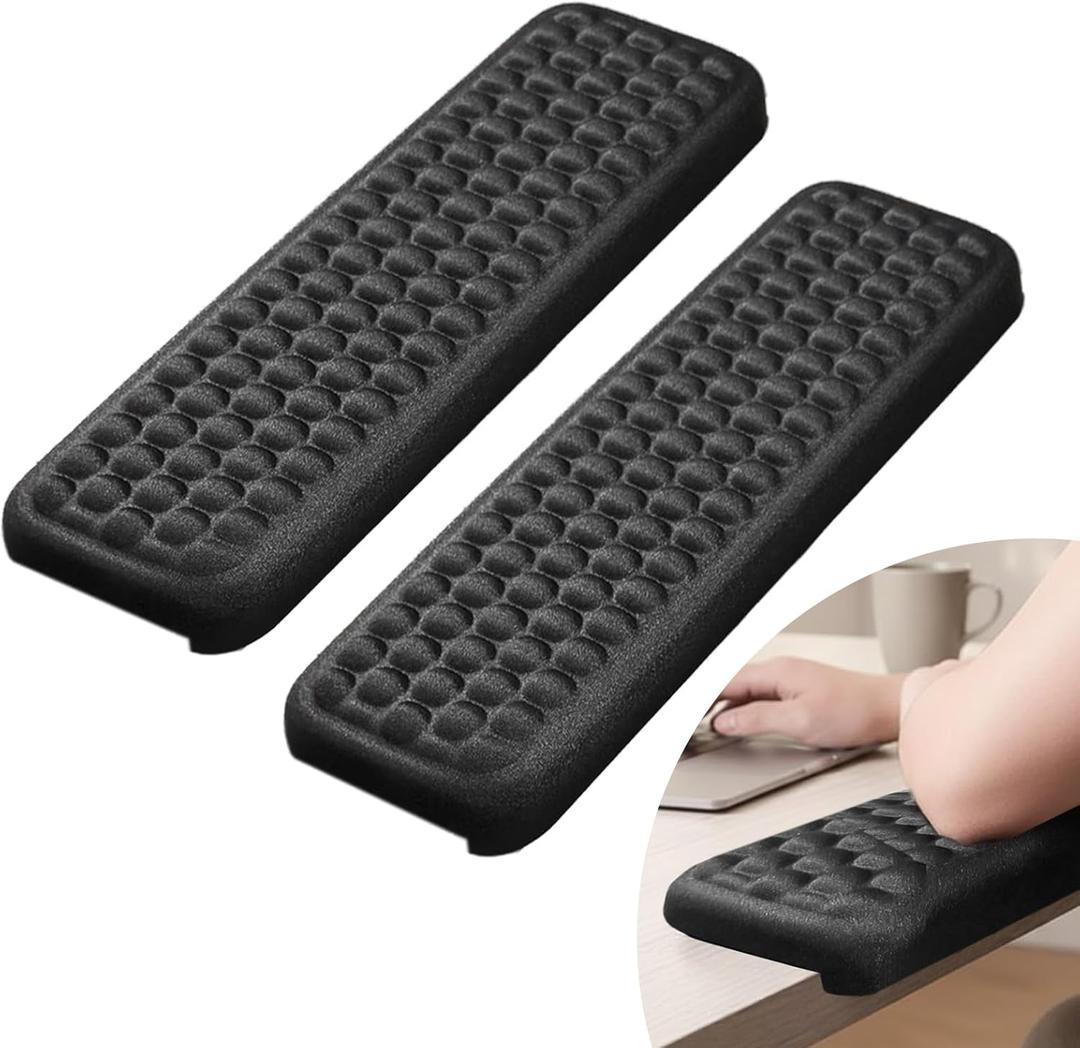 L-Shaped Elbow Pads for Desk, 2 Pcs Memory Foam Padding with Non-Slip,Wrist Comfort Support for Office Home(Black)