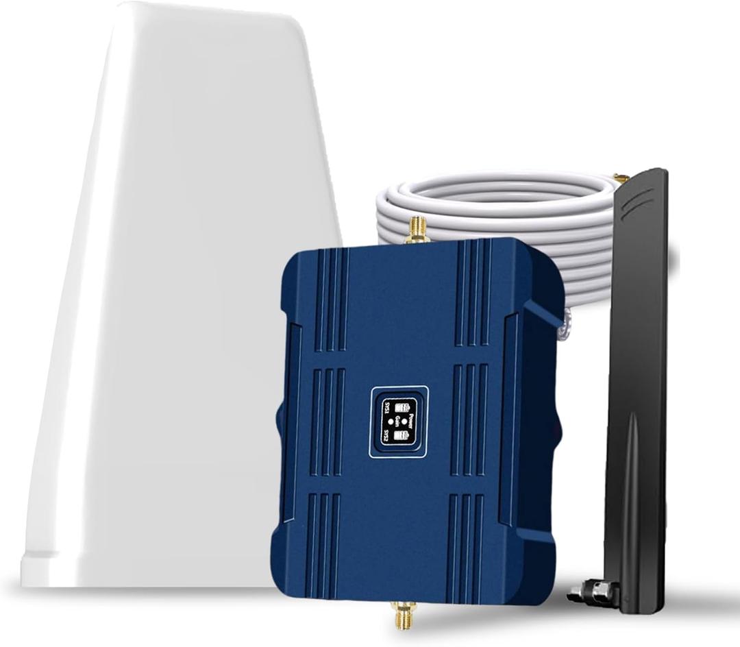 Cell Phone Booster for Home & Office - Boosts 3G/4G/5G Signal for All US Carriers, Up to 3500 Sq.Ft, Supports Band 12/17/13/5, with HD Display, FCC Approved Cell Signal Booster