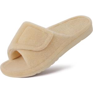 Litfun Women's Orthopedic Slippers with Arch Support Adjustable Open Toe House Shoes for Plantar Fasciitis 39