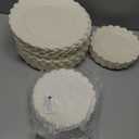 supernal 100pcs Ivory Plastic Plates Fancy Disposable Scalloped Plates for Party Heavy Duty for Party, Wedding, Birthdays Bridal Shower Plate Include 50 Plastic Dinner & Dessert Plate