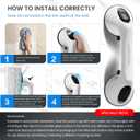 2 Pack 12 Inch Elderly Heavy Duty Shower Handle, Seniors Grab Bars for Bathtubs, Suction Cup Removable Handrails, Safety Bathroom Grip for Handicap (White and Black)