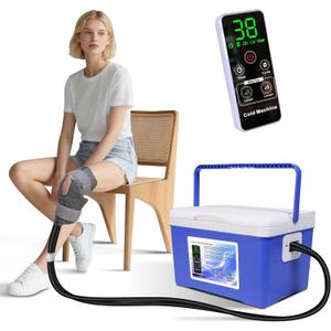 Cold Therapy Machine, Built-in 3000mAh Battery, Cold Therapy for Knee Replacement, Ice Machine for Knee After Surgery, Cryotherapy Systems Suitable for Home use, (8.5 qt, Blue)