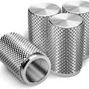 STEEL HAWK Tire Air Valve Caps  Precision CNC Machined Stainless Steel, Extended Knurled Design | Rust, Air Leak & Dust Proof Metal with O-Rubber Seal - Ideal for Vehicles - 4 Pack- Stainless Silver