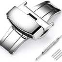 Stainless Steel Deployment Clasp Silver/Gold/Black/Rose Gold Watch Band Buckle Color&Width (14mm,16mm,18mm,20mm,22mm)