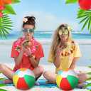 24PCS Hawaiian Luau Leis Party Decorations Supplies Set,Hawaiian Leis,Flos Hibisci Hair Clips, Hawaiian Sunglasses, Beach Balls for Summer Beach Pool Birthday Decor Favors