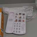 Uvital Big Button Phone for Seniors, Corded Landline Phone with 9 One-Touch Dialing Big Buttons, Hands-Free Calling, Loud Ringer, Easy to Use for Visually Impaired Telephone for Seniors (01-Button White)