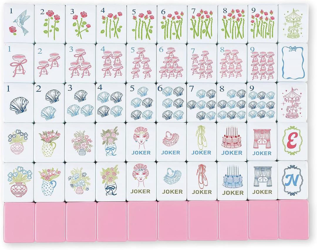 Arrowbash 160 Pcs Mini Mahjong Tiles Set 1.2 Inch Tiles American Mahjong Game with 8 Different Patterns Mah Jong Block Set for Mahjongs Lovers