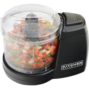 Kitchen Selectives Mini Chopper by Select Brands - Mini Electric Food Chopper for Kitchen Appliances - Features Dishwasher-Safe Parts - Chops, Minces & Dices - 1-1/2 Cups, Black