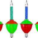 4 Pack Bubble Replacement Bulbs, Multi-Color Glitter Traditional Christmas Bubble Light Bulbs, C7/E12 Candelabra Base, Clear Fluid Lights Bulbs for Xmas Christmas Tree Decoration