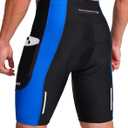 Bikewa Men's Bike Shorts 3D Padded Cycling Road Biking Mountain Riding Biker Bicycle UPF 50+ Cycle Shorts Zipper Pockets, Blue, Large 