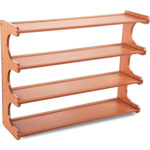 Shoe Rack,Small 4 Tier Shoe Organizer Storage Shelf,Bamboo Narrow Shoe Closet,Small Space Shoe Rack,for Entryway Closet 26.777.4819.3inch, 4 Tier-26.77" Wide