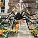 Halloween Spider Web Decorations with Giant Spider