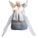 MUMTOP 12-Inch Angel Christmas Tree Topper, Angel Tree Topper with Lights Xmas Angel Figurine Ornament for Christmas Tree Home Indoor Holiday Party Decor, Blue