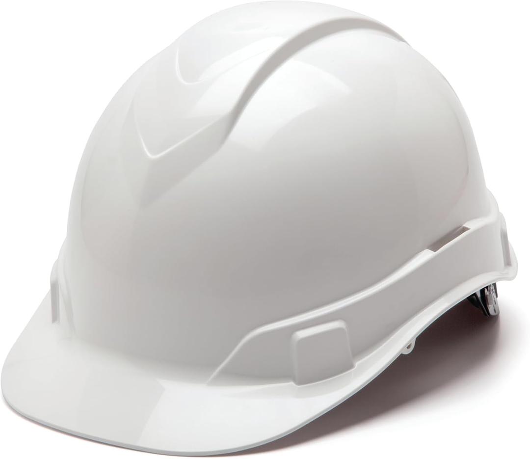 Pyramex Ridgeline Cap Style 4 Point Ratchet Hard Hat (White)