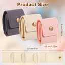 12 Pack Mini Jewelry Travel Pouch, Foldable Leather Jewelry Organizer Pouch Compact Case with Buckle Travel Accessories for Necklaces, Rings & Earrings (Beige, Pink, Gray)