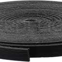 CleverDelights Black 1/4" Leather Flat Cord - 10 Feet - 6.3mm Genuine Leather Strap