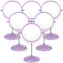DoubleFill 6 Pcs Spa Party Mirrors Gifts Sleepover Party Favors Make up Table Mirror for Women Girls Mothers Day Accessory Sleepover Supplies Bridesmaid Gifts Slumber Birthday Favors (Purple)