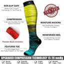 6 Pack Copper Compression Socks for Women and Men Circulation-Best Support for Medical,Running,Nursing,Athletic (Black, Small/Medium)