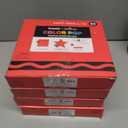 4 x Crayola Color Pop Scarlet Red and Gold Star Party Supplies (12 Paper Plates, 12 Paper Straws, 12 Place cards, 24 Napkins) for Birthdays, Christmas, Graduations, Fourth of July (5CLP1013)