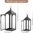 Large Outdoor Lanterns for Porch: 23" & 17" Set of 2 Floor Lantern Decorative Indoor with Glass Candle Holder for Fireplace Patio Modern Home Decor