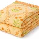 100% Cotton Boho Throw Blanket for Home Decor – Classic Farmhouse Quilt Bedding, Muslin Blankets for Adults, Vintage Woven Decorative Blanket for Couch, Bed Layering Use, Vintage Floral, 104"x90"