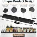 Magnetic Stove Top Shelf, 30 Inch Magnetic Silicone Kitchen Spice Rack for Back of Stove, Over the Stove Top Kitchen Organization, Oven Shelf, Seasoning Organizers, Easy to Clean, Black