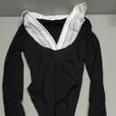 SOLY HUX Women's Striped Long Sleeve Bodysuits Button Down Tshirts Collared 2 in 1 Tops Preppy Clothes, Small