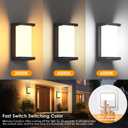 2 Pack Dusk to Dawn Outdoor Wall Lamp Porch Lights,3 Color Modern Exterior Lighting Fixtures,Outdoor Waterproof for Front Porch Light,LED Wall Mount Sensor Outside Lights for House,Garage,Yard