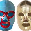 THREE MASK Pro-Fit Luchador Wresting Masks (Adult 2-Pack) | Authentic Mexican Lucha Libre Masks With Adjustable Rear Laces | Made in Mexico (Nacho - Ramses)