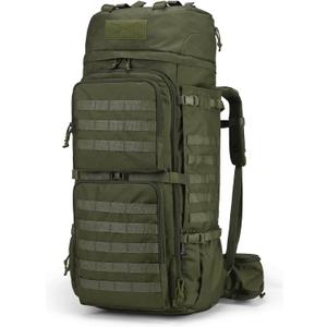 Mardingtop 75L Molle Hiking Internal Frame Backpacks with Rain Cover for Camping,Backpacking,Travelling (6312-army Green-75l)