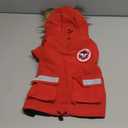 PINA Dog Coats - Waterproof, Warm Winter Jacket with Faux Fur Hood & Pocket, M(Chest 19.6"), Red
