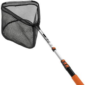 SISIUPASSIE 20FT Pool Skimmer Net with Pole, Foldable & Larger Capacity Pool Net for Cleaning, Telescopic Pool Pole Heavy Duty with Fine Mesh Pool Leaf Net for Above Ground & In-ground Pools