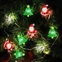 [Timer] Christmas Lights Decorations, 10 Ft 30 LED Battery Operated Christmas Tree Santa Claus Snowflake String Lights Mini Xmas Holiday Fairy Lights for Indoor Home Party Wreath Garden Decor