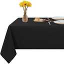Fitable Rectangle Tablecloth Stain and Wrinkle Resistant Washable Polyester Table Cloth for Buffet Parties and Camping (54x78 inch, Black), 2 Pack