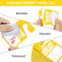 100 Pack Parking Permit Hang Tags Plastic Parking Placards PVC Hang Tag 3 x 5 Inch for Car Rear View Mirror (Yellow)