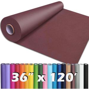 PerkHomy 36" x 1,440" (120') Wine Red Kraft Paper Roll for Craft Bulletin Board Paper Art Table Covering Crafting Gift Wrapping Bouquet Packing Parcel 80GSM 55LB (Wine Red, 36" x 120')