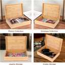 PCTHGMJ Bamboo Covered Wooden Box, Designed as a set of Five Usable Stash Box, Many Household Items can Be Packed Into Storage Chest